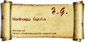Hadnagy Gyula névjegykártya